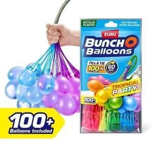 Zuru Bunch O Balloons Tropical Party 100+ Rapid Fill Self Sealing Water Balloons